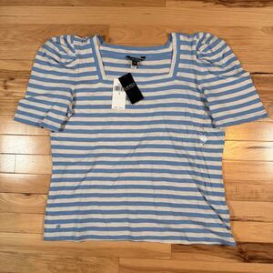 NWT Lauren Ralph Lauren Women's Mid Sleeve Cottage Shirt Size Large MSRP $79.50